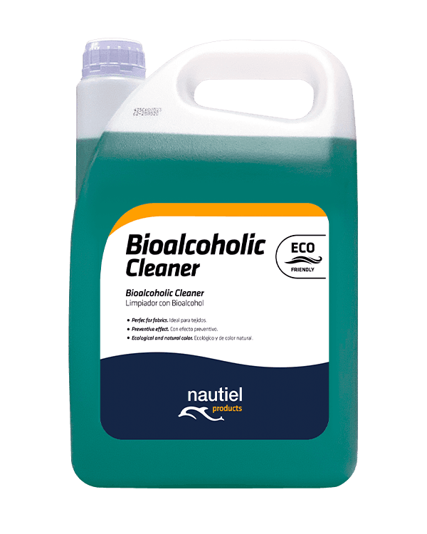 A bottle of Nautiel's Bioalcoholic cleaner