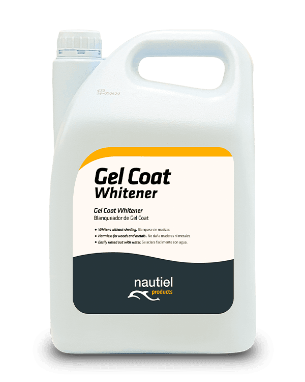A bottle of Nautiel's Gel coat cleaner and whitener