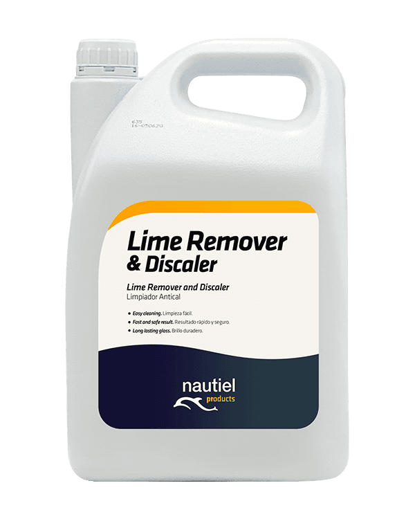 A bottle of Nautiel's Lime remover & discaler