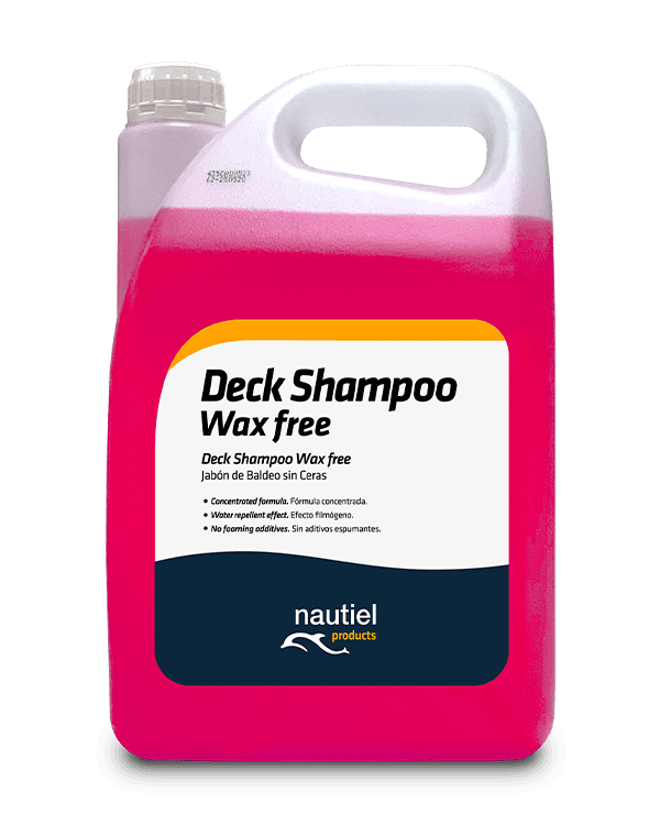 A bottle of Nautiel's Deck shampoo wax free